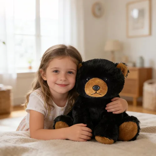 Miniatura 3 de Ditucu Peluche de oso negro de 8 pulgadas, lindos juguetes de peluche realistas, ultra suaves, regalos para niños