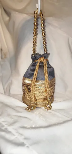 Miniatura 5 de Bolsos Potli de seda bordados a mano para mujer Para salidas nocturnas bodas y fiestas con cordón