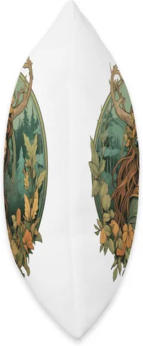 Miniatura 2 de UNREAL WORKSHOPS Art Nouveau - Almohada de juego de rol, druida, aventurera, vagabundo, naturaleza, 18 x 18 pulgadas, multicolor