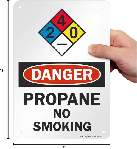 Miniatura 6 de SmartSign Letrero NFPA "Peligro - Propano, No Fumar" Aluminio de 7 x 10 pulgadas