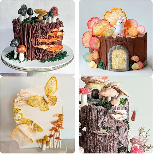 Miniatura 5 de Molde de hongos para chocolate, hongos ginkgo biloba, moldes de silicona para hongos Porcini Veiner Fondant, molde para hornear para decoración
