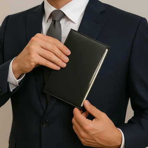 Miniatura 6 de Marshal Billetera de Cuero Bifold con Bloqueo RFID para Hombres y Mujeres Soporte de Cuero Genuino con 19 Ranuras, 2 Compartimentos para Billetes