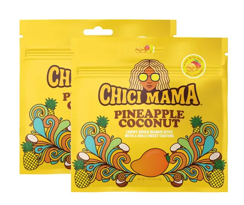 Miniatura 13 de Chici Mama Blue Raspberry Limeade - Bocadillos de mango, paquete de 2 – Hecho con mango real Golosinas masticables y jugosas alternativas Sin