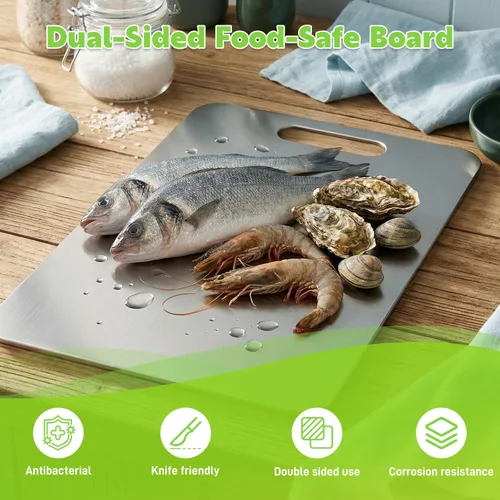 Miniatura 4 de Tabla de Cortar de Titanio de Doble Cara 100% Titanio Puro Tablas de Cortar para Cocina - Tablas de cortar de titanware de grado alimenticio
