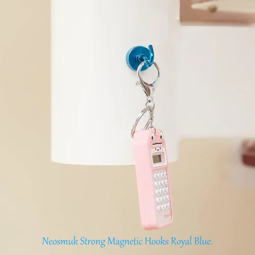 Miniatura 3 de NEOSMUK - Ganchos magnéticos de alta resistencia con imanes extrafuertes para colgar en refrigerador, crucero, cabinas o parrilla, color azul, Azul