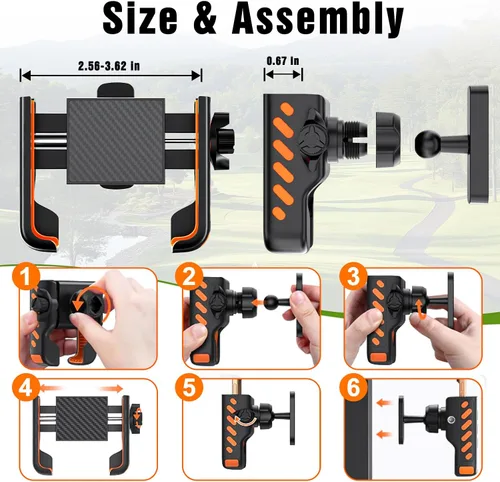 Miniatura 6 de Soporte magnético para carrito de golf, soporte universal para teléfono con imanes N52 compatible con EZGO/Club Car/Yamaha, accesorios para carrito