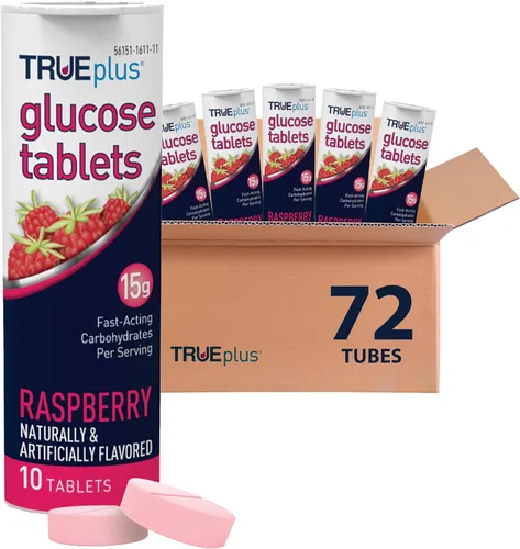 Miniatura 8 de TRUEplus Tabletas de glucosa, masticables, sabor a naranja, 0.53 oz de carbohidratos de acción rápida, sin grasa, sin gluten, potencian la energía
