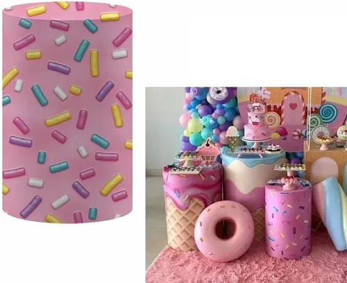 Miniatura 6 de Flowing Glaze - Fundas de mesa cilíndricas con cono de gofre, para decoración de fiestas temáticas de donas dulces, cubierta de pedestal, baby No927