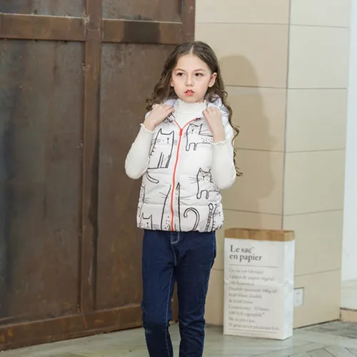 Miniatura 2 de Chaleco acolchado para bebés y niñas, chaqueta acolchada sin mangas, chaleco con capucha y cremallera completa, chaleco con capucha de 1 a 6 años