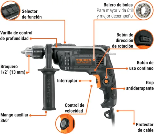 Miniatura 5 de Rotomartillo Industrial 1/2 '650 W