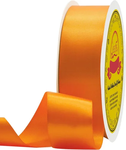 Miniatura 181 de Cinta de satén blanca antigua de doble cara de 1-1/2 pulgadas x 50 yardas, cinta de poliéster para envolver regalos, día de San Valentín, bodas