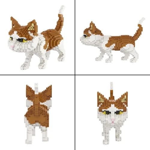 Miniatura 4 de Larcele Juego de mini bloques de construcción para gatos, ladrillos de juguete de construcción 3D para bricolaje, 1390 piezas KLJM-05
