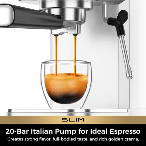 Miniatura 2 de CHULUX Máquina de Espresso Delgada con Espumador de Leche, Bomba Italiana Profesional de 20 Bares, Máquina de Café Espresso para el Hogar