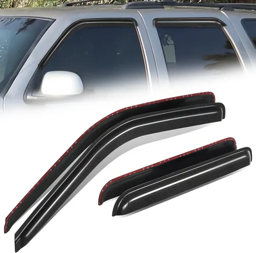 Miniatura 10 de Auto Dynasty 4 piezas viseras de ventana con patrón de fibra de carbono compatibles con Chrysler PT Cruiser 2001-2010, deflectores de ventana