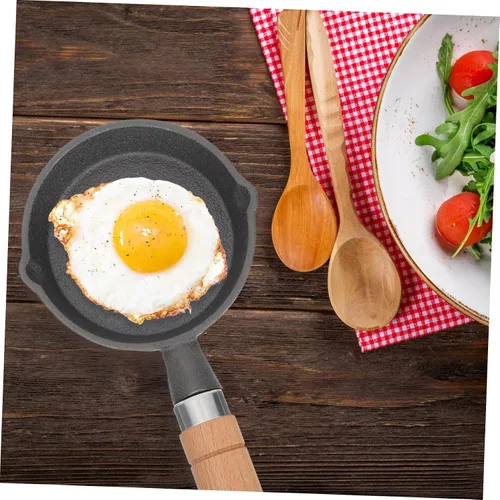 Miniatura 8 de Yardwe Sartén Mini Sartén Cuerpo de Hierro Resistente Ideal para Cocinar Tortilla Desayuno