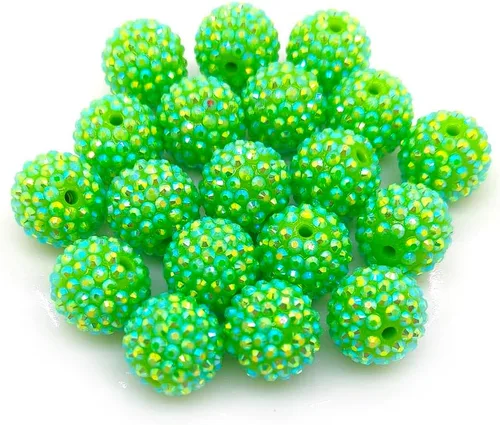 Miniatura 14 de Cuentas de diamantes de imitación de colores redondas espaciadoras para joyería, pulsera, collar, bolígrafo, bolsa, cadena, suministros de 0.630 in
