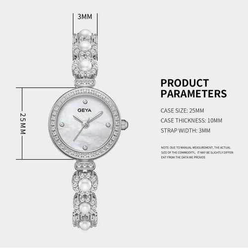 Miniatura 7 de Redhai Women Watches Analog Quartz Watch Mosaic with Diamonds Pearl Bracelet Dress Watch for Female Waterproof Wristwatch with Rhinestones Bracelet
