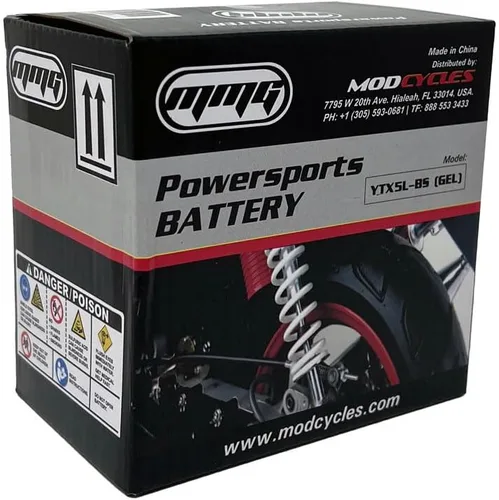 Miniatura 6 de MMG YTX5L-BS - Batería de celda de gel, sellada de fábrica, deportes de motor de alto rendimiento, compatible con YTX5L-BS PTX5L-BS CTX5L-BS
