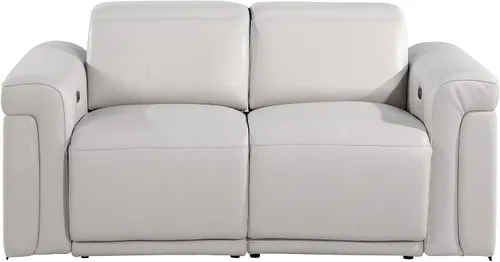 Miniatura 23 de Blackjack Furniture Mario - Sofá biplaza reclinable de cuero italiano de grano superior con reposacabezas y asientos ajustables, cargadores USB