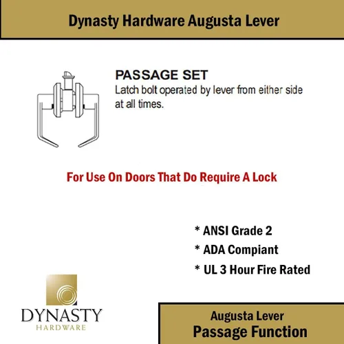 Miniatura 3 de Dynasty Hardware AUG-26D - Palanca de servicio comercial (grado 2, ADA, acabado cromado satinado), AUG-30-26D Cromo satinado