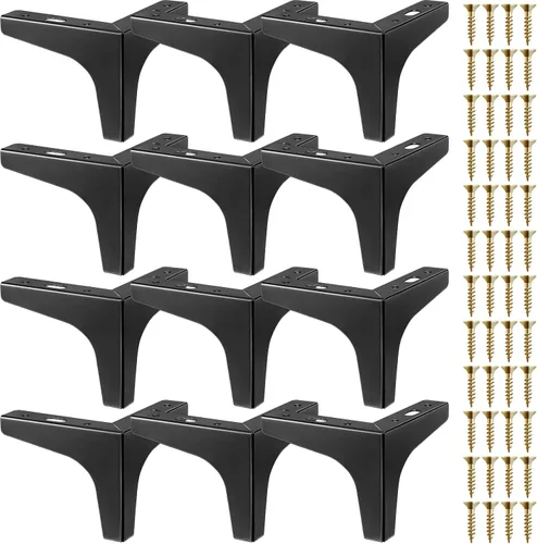 Chumia 12 patas negras para muebles de 4 pulgadas, patas de repuesto de metal para muebles, patas de mesa para gabinete, sofá, aparador, sillas,