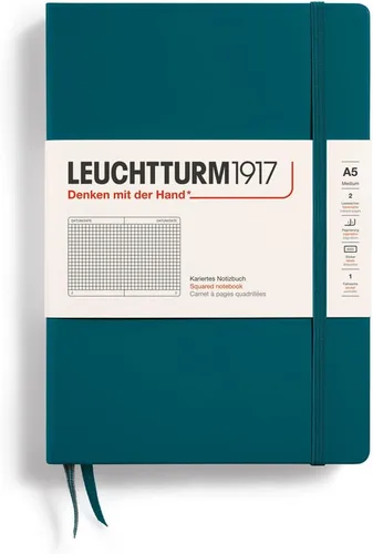 Miniatura 51 de LEUCHTTURM1917 - Cuaderno de tapa dura mediano A5 con 251 páginas numeradas para escritura y diario (verde menta, con puntos)