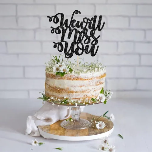 Miniatura 4 de 1 paquete de decoración para tartas con purpurina de corazón de buena suerte para cambio de trabajo, despedida de jubilación, graduación, temática