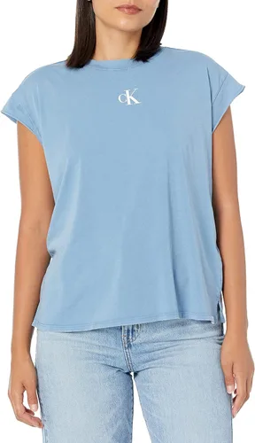 Calvin Klein Camiseta de manga corta con logotipo minimalista para mujer