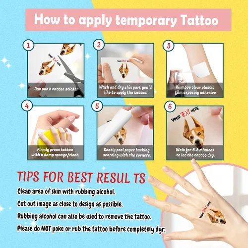 Miniatura 4 de Calcomanías de tatuajes temporales personalizadas, personaliza el tatuaje con nombre y foto de tu amor para fiestas de cumpleaños, Halloween
