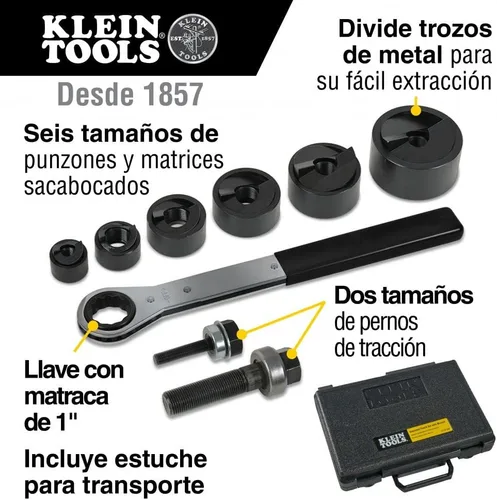 Miniatura 3 de Klein Tools Juego de punzones con broca escalonada