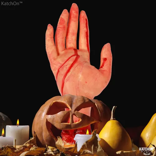 Miniatura 5 de KatchOn, Accesorio de mano sanguinolenta humana falsa – 10 pulgadas de largo Partes del cuerpo Accesorios de Halloween Manos falsas de miedo