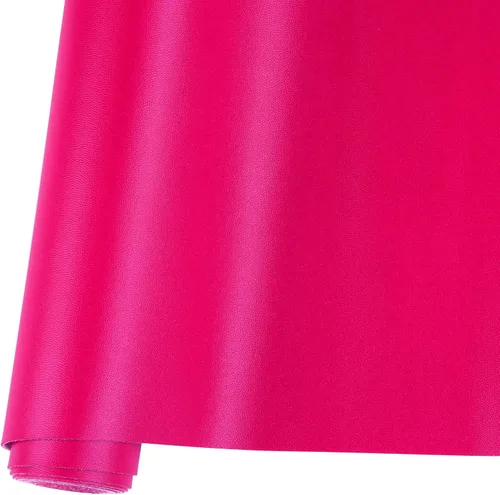 Miniatura 25 de Ramya Hojas de cuero sintético de color sólido liso 1 rollo 12"X53" (30 cm X 135 cm), la piel sintética es ideal para proyectos de manualidades DIY