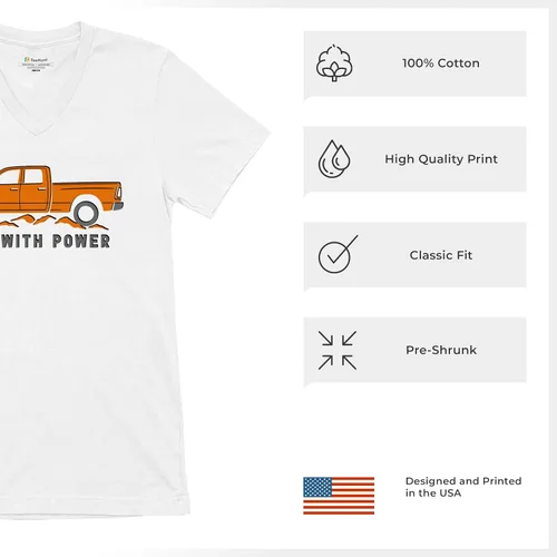 Miniatura 85 de Tee Hunt Camisetas gráficas y camisetas sin mangas para hombre Roll with Power Pickup Truck