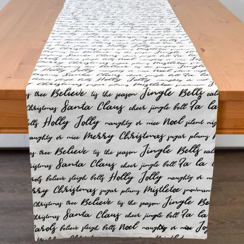 Miniatura 2 de Camino de mesa de Navidad, bufanda de tocador blanco hueso, 100% algodón, decoración de fiesta para el hogar, cocina, comedor, vacaciones, tela