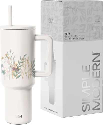 Miniatura 11 de Simple Modern Disney - Vaso de 40 onzas con asa y tapa con pajilla, botella de agua reutilizable aislada de acero inoxidable de viaje, regalos