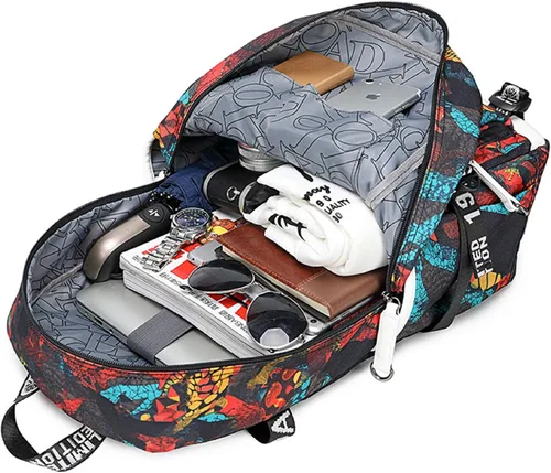 Miniatura 5 de ISaikoy Game Plants vs. Zombies - Mochila de hombro para libros, mochila escolar, mochila para computadora portátil, color rojo1