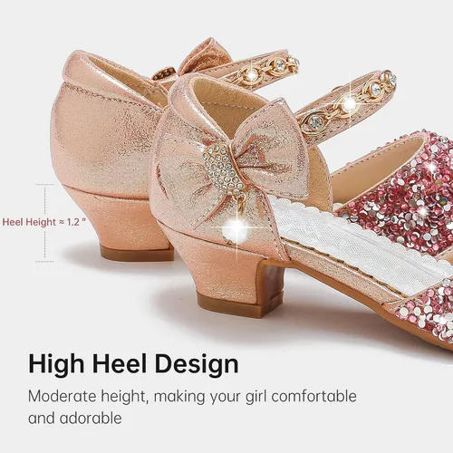 Miniatura 4 de Sandalias para niñas, tacones cerrados, para bodas, fiestas, niñas, zapatos de vestir para niñas pequeñas y grandes