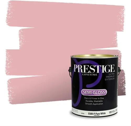 Miniatura 359 de Prestige Paints Pintura exterior e imprimación en uno, 1 galón, plano, coincidencia comparable de Valspar* Amber Rose*