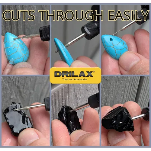 Miniatura 6 de Drilax Juego de 30 brocas de diamante de 0.039 pulgadas (0.039 in), vástago de 1/8 compatible con herramientas rotativas Dremel, brocas de diamante
