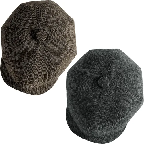 Miniatura 17 de Gorra de taxista Senker Fashion para hombre, gorra irlandesa clásica de 8 paneles de mezcla de lana para hombre mayor