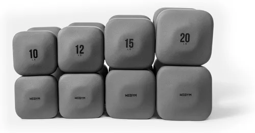 Miniatura 53 de WeGym SafeGrip Square Dumbbells with Anti Slip Handles, Aesthetic Free Weights for Home Workouts, Stable Design Prevents Rolling during Floor