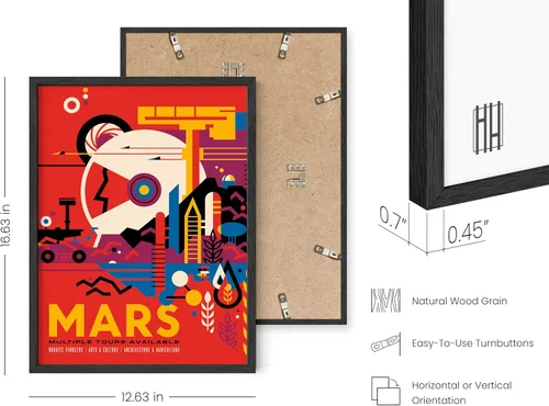 Miniatura 3 de HAUS AND HUES Póster espacial de Marte - Arte de ciencia ficción JPL de la NASA, impresión de exploración futurista, decoración de visiones