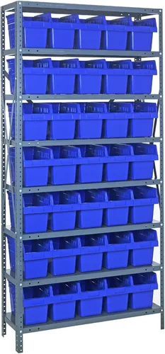Miniatura 239 de Quantum QSBU-245BK Heavy Duty Shelving Unit with (7) Shelves and (24) QUS245 Black Bins for Garage Warehouse Storage Distribution 400 lb Load