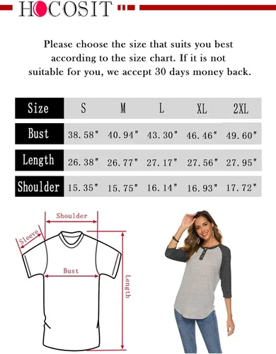 Miniatura 7 de HOCOSIT - Camiseta básica de verano para mujer con cuello redondo, estilo novio y manga raglán