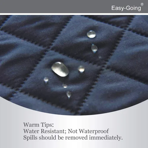 Miniatura 4 de Easy-Going - Funda para sofá, futón y sillón sin reposabrazos, reversible, resistente al agua, para mascotas y niños (azul oscuro/azul claro)