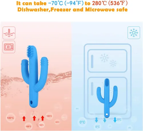 Miniatura 4 de Mordedor de cactus, juguetes de dentición para bebés, alivio del dolor, cepillo de dientes suave para bebés, niños pequeños, niños y niñas, orgánico