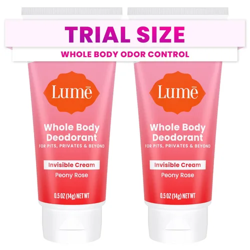 Miniatura 11 de Lume Desodorante de cuerpo entero, paquete de 5 muestras – Minis de crema invisible – Control de olores de 72 horas – Sin aluminio ni bicarbonato