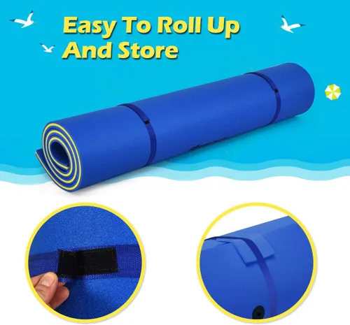 Miniatura 5 de Goplus Almohadilla de agua flotante, almohadilla de lirio para recreación acuática y relajación, alfombrilla flotante de espuma XPE resistente a