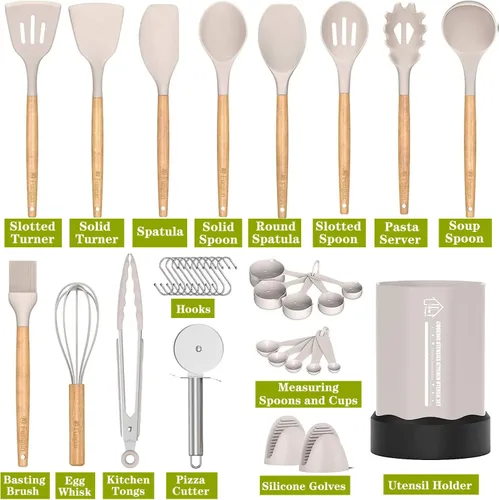 Miniatura 2 de Fungun - Juego de utensilios de cocina de cocina, 35 piezas, utensilios de cocina antiadherentes, juego de espátula, juego de utensilios de cocina