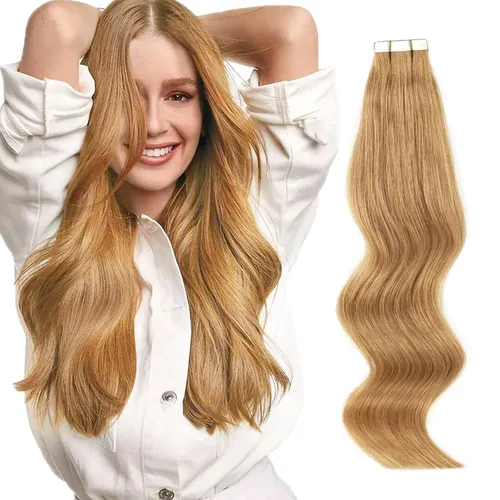 Miniatura 26 de ABH AMAZINGBEAUTY HAIR Extensiones de cinta de cabello humano Remy real, Remi, extensiones de cabello negro con pegamento en trama de piel